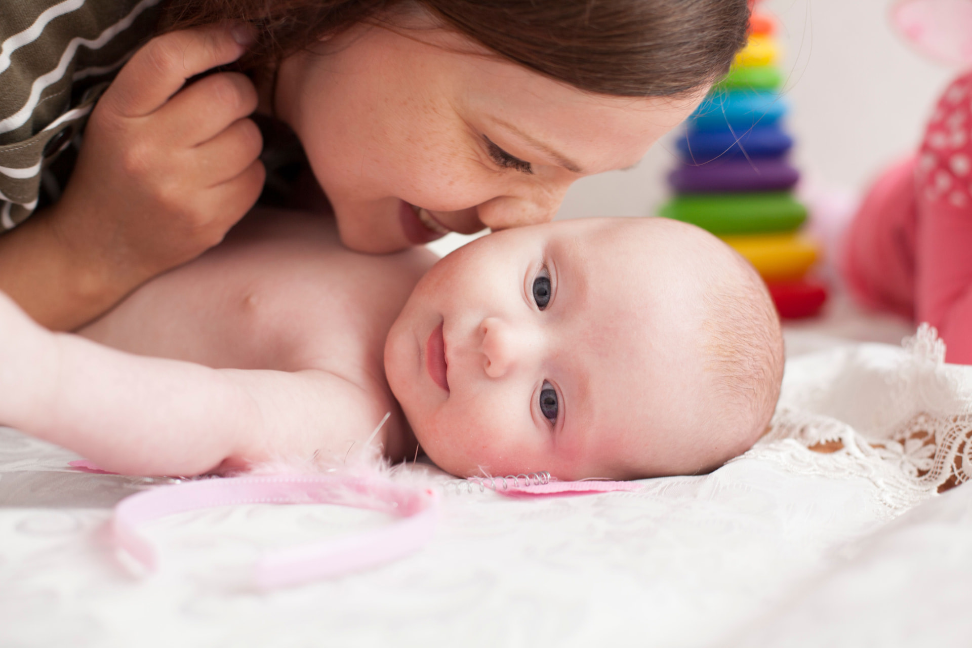 Mother holding her child